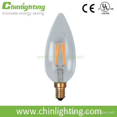 UL listed decorative e26 e12 c45 b13 filament led light candle
